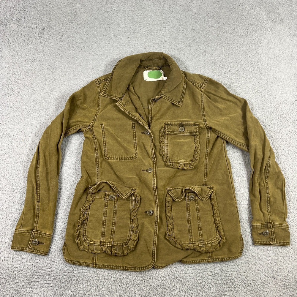 Anthropologie By Anthropologie Jacket Womens S Army Green Military Pockets